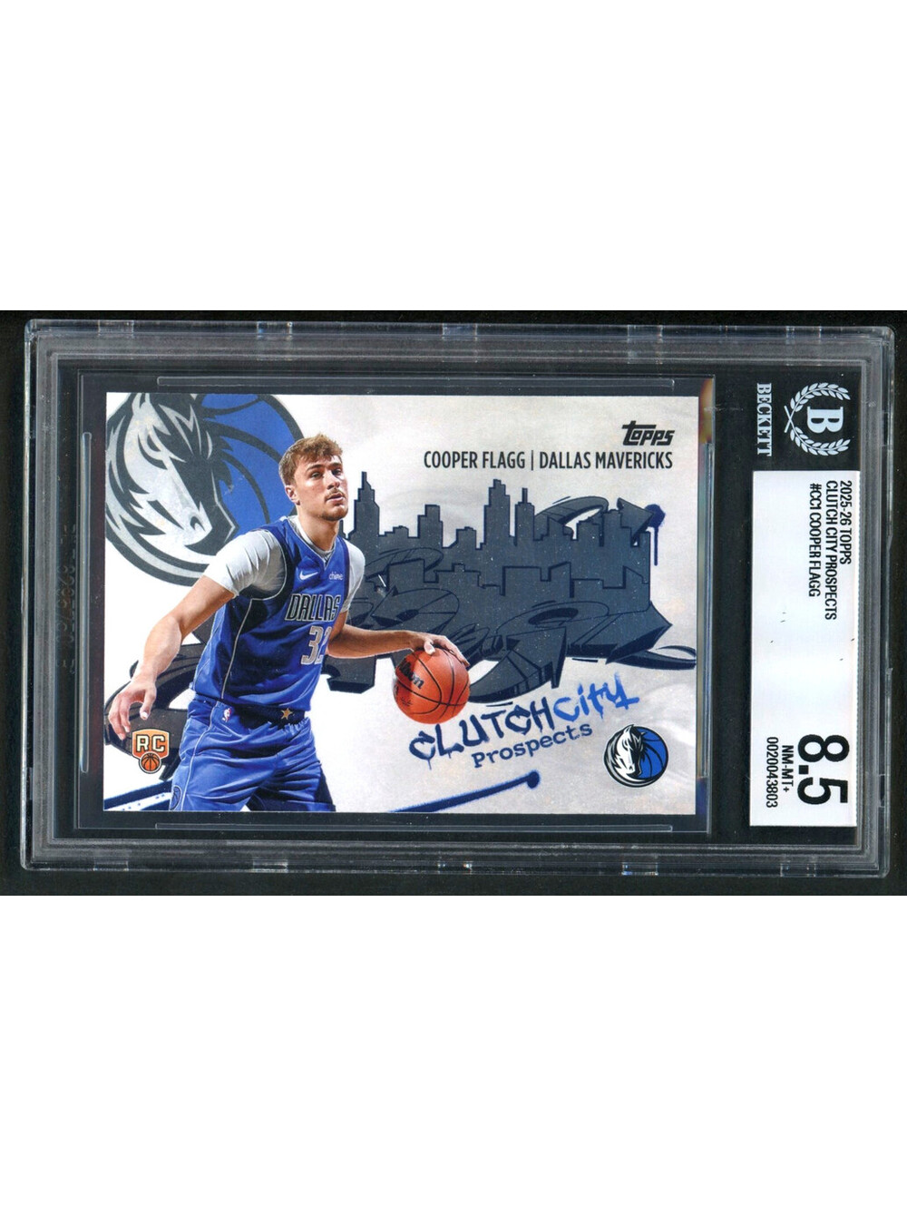 2025-26 Topps Cooper Flagg Clutch City Pros. #CC-1 Rookie (RC) BGS 8.5 NM-Mt+
